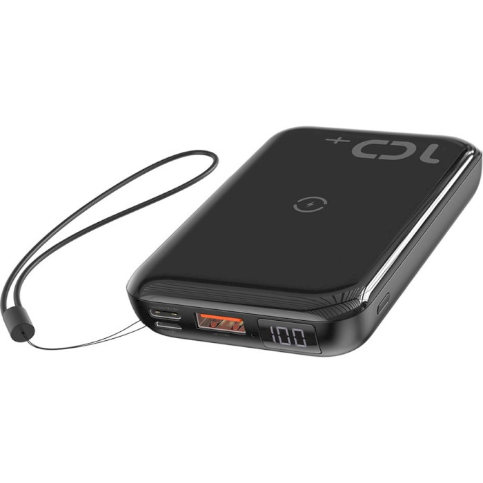 Повербанк з бездротовою зарядкою BASEUS Mini S Bracket 10W Wireless Charger 18W Powerbank 10000mAh Black (PPXFF10W-01)