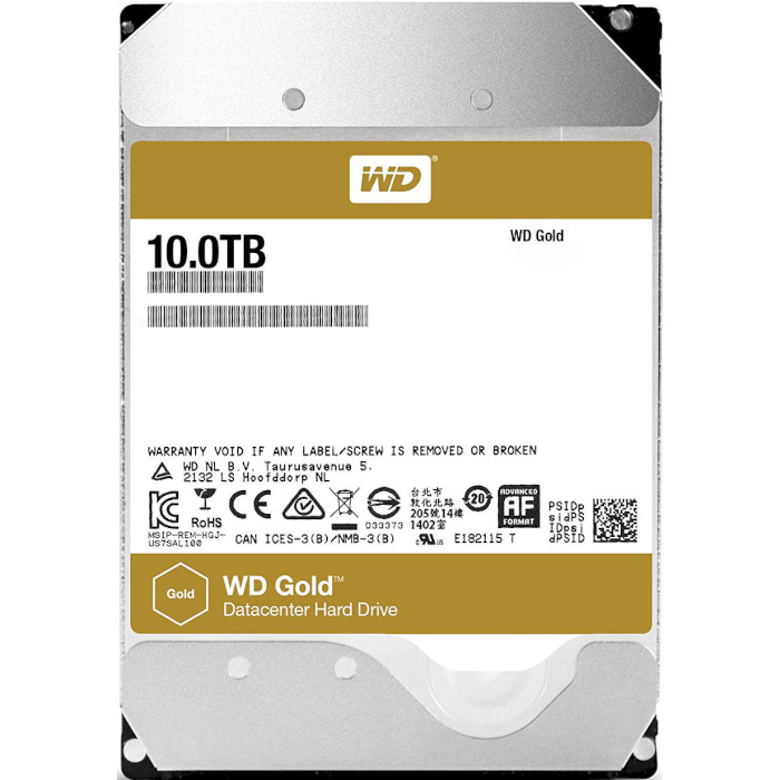 Жёсткий диск 3.5" WD Gold 10TB SATA/256MB (WD102KRYZ)