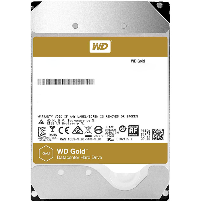 Жёсткий диск 3.5" WD Gold 14TB SATA/512MB (WD141KRYZ)