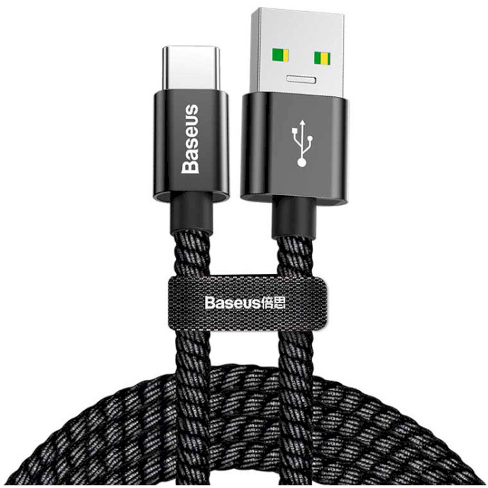 Кабель BASEUS Double Fast Charging Cable USB for Type-C 1м Black (CATKC-A01)