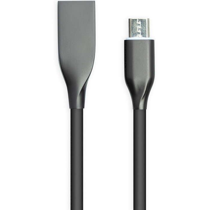 Кабель POWERPLANT USB2.0 AM/Micro-BM Silicone Black 1м (CA911226)