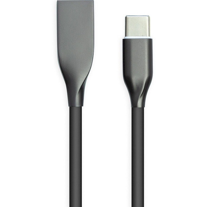 Кабель POWERPLANT USB 2.0 AM/Type-C Silicone 1м Black (CA911240)