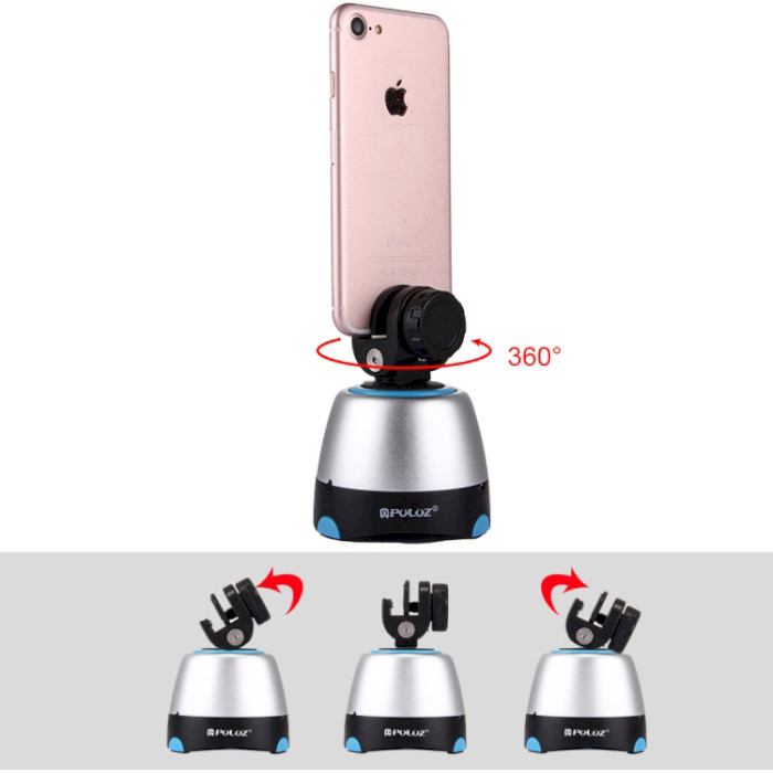 Розумна головка для панорамної зйомки PULUZ Electronic 360 Degree Rotation Panoramic Head with Remote Controller for Smartphones, GoPro, DSLR Cameras