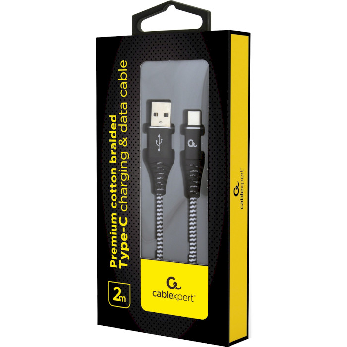 Кабель CABLEXPERT Premium USB2.0 AM/CM Black 2м (CC-USB2B-AMCM-2M-BW)