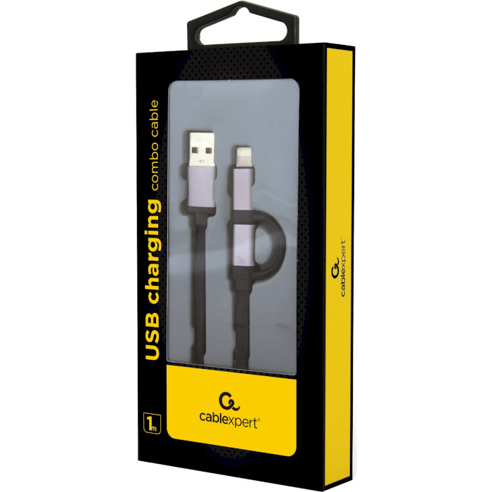 Кабель CABLEXPERT USB2.0 AM/Apple Lightning/Micro-BM Gray 1.2м (CC-USB2-AM8PMB-1M-SG)