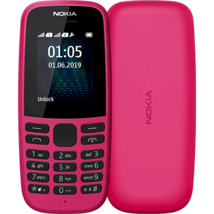 Мобільний телефон NOKIA 105 (2019) SS Pink