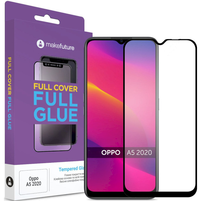Защитное стекло MAKE Full Cover Full Glue для Oppo A5 2020 (MGF-OPA520)