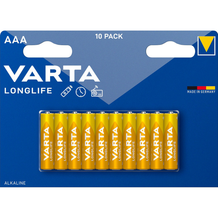 Батарейка VARTA Longlife AAA 10шт/уп (04103 101 461)