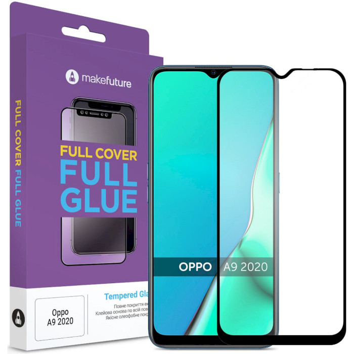 Защитное стекло MAKE Full Cover Full Glue для Oppo A9 2020 (MGF-OPA920)