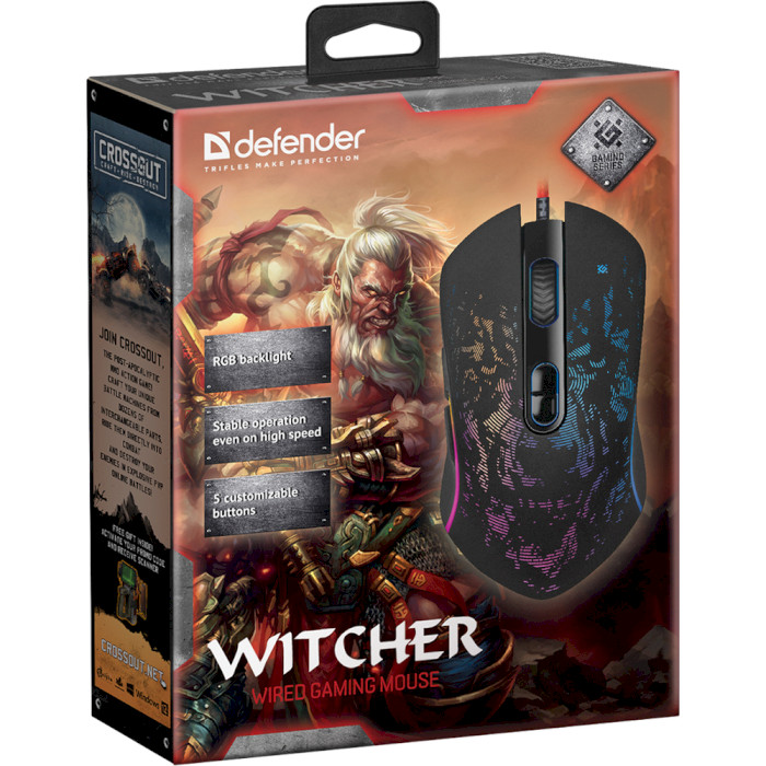 Мышь игровая DEFENDER Witcher GM-990 (52990)