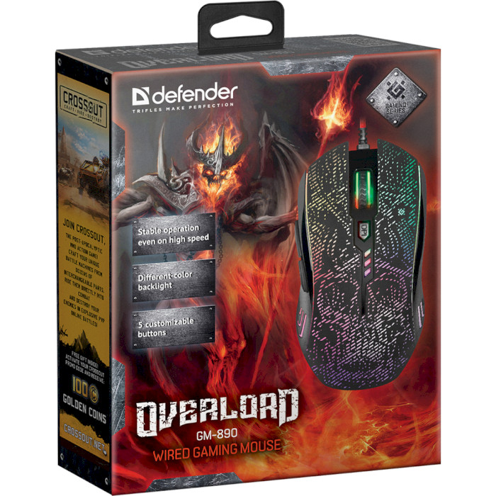 Мышь игровая DEFENDER OverLord GM-890 (52890)