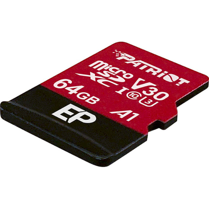 Карта памяти PATRIOT microSDXC EP 64GB UHS-I U3 V30 A1 Class 10 + SD-adapter (PEF64GEP31MCX)