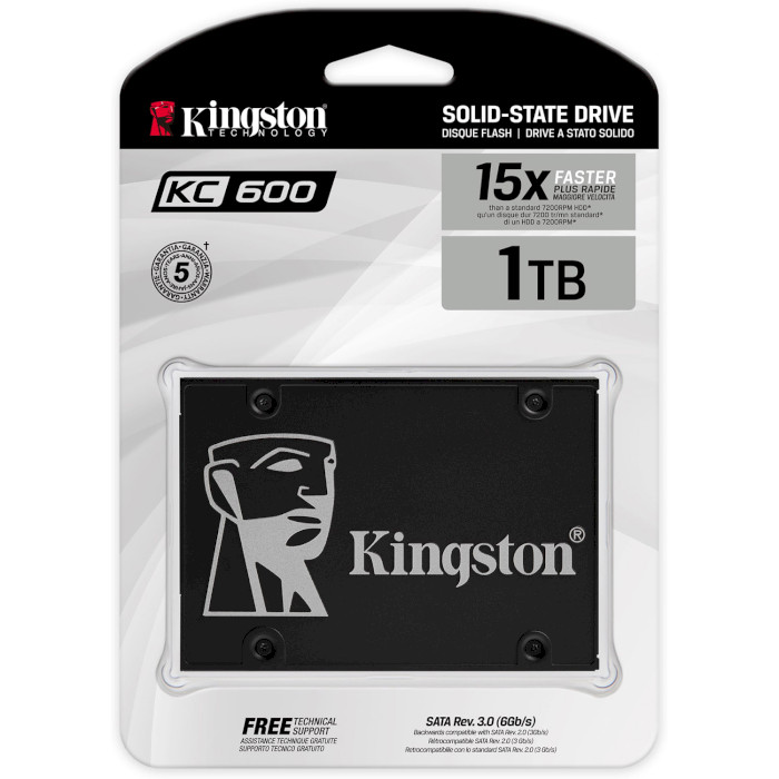 SSD диск KINGSTON KC600 1TB 2.5" SATA (SKC600/1024G)