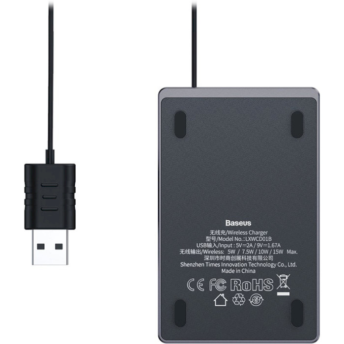 Беспроводное зарядное устройство BASEUS Card Ultra-Thin Wireless Charger Black (WX01B-01)
