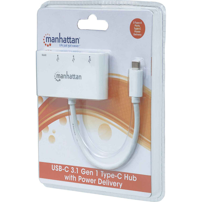 USB хаб MANHATTAN Type-C USB 3.0 + 3.1 PD (163552)