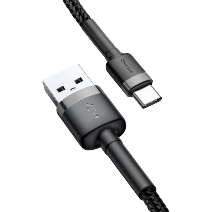 Кабель BASEUS Cafule USB for Type-C 2A 3м Gray/Black (CATKLF-UG1)