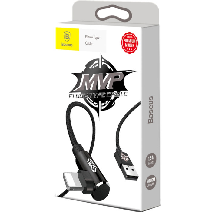 Кабель BASEUS MVP Elbow Type Cable USB for Lightning 1м Black (CALMVP-01)