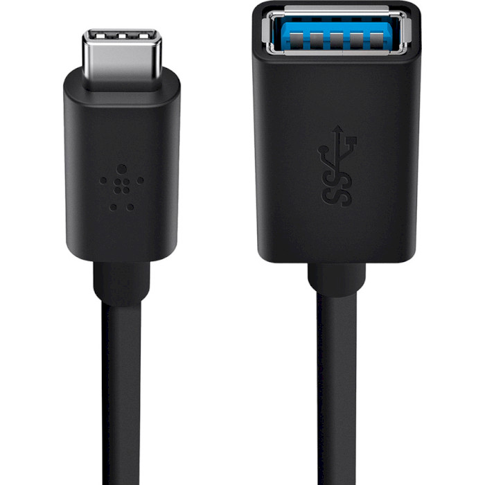 Адаптер BELKIN USB3.0 CM/AF 0.14м Black (F2CU036BTBLK)