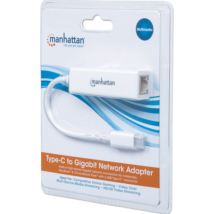 Сетевой адаптер MANHATTAN Type-C to Gigabit Ethernet (507585)