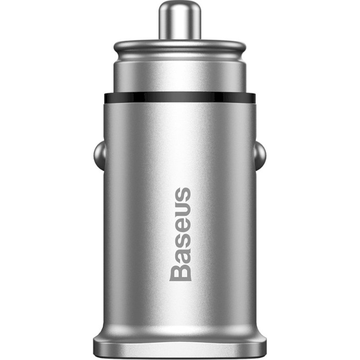 Автомобільний зарядний пристрій BASEUS Square Metal A+A 30W Dual QC3.0 Quick Car Charger Silver (CCALL-DS0S)
