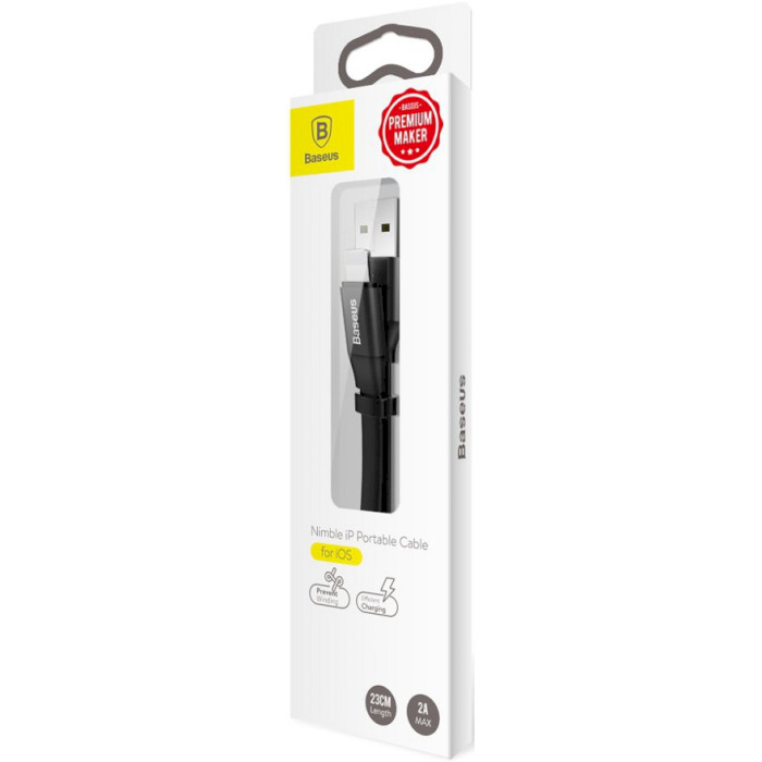 Кабель BASEUS Nimble Portable Cable for Lightning 0.23м Black (CALMBJ-B01)