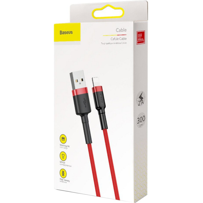Кабель BASEUS Cafule Cable USB for Lightning 3м Red (CALKLF-R09)
