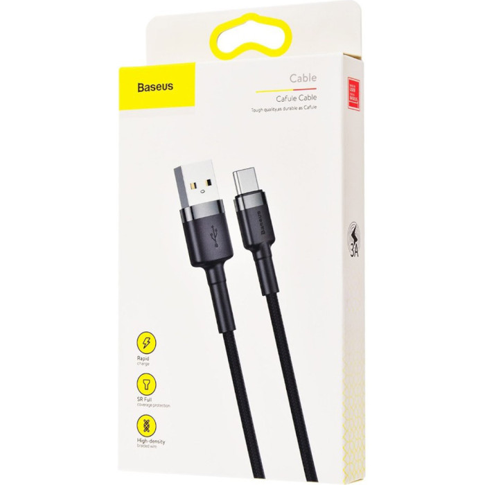 Кабель BASEUS Cafule Cable USB for Lightning 3м Gray/Black (CALKLF-RG1)