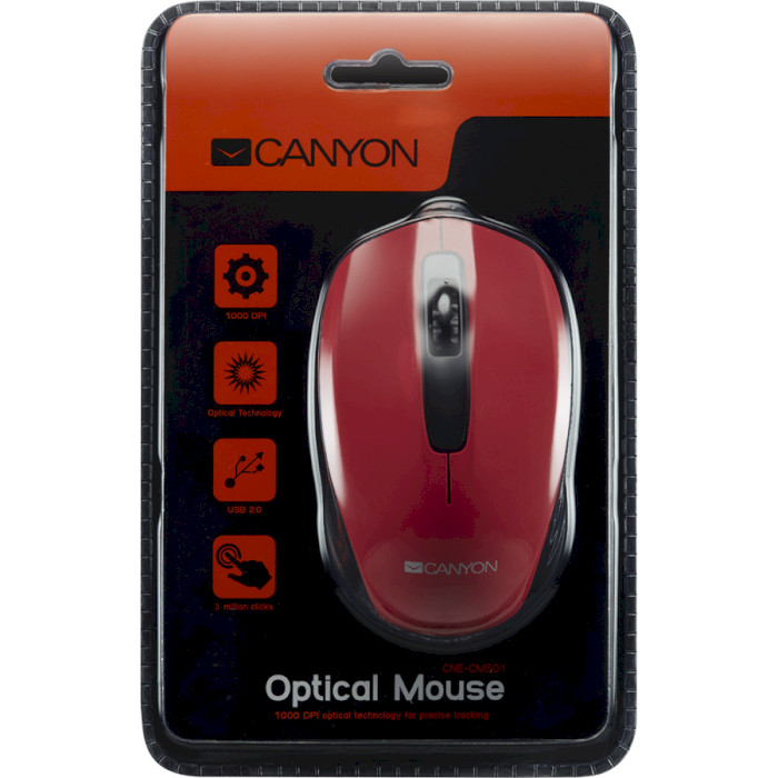 Мышь CANYON CM-01 Red (CNE-CMS01R)