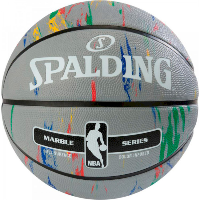 Мяч баскетбольный SPALDING NBA Marble Outdoor Gray Size 7 (3001550100117)