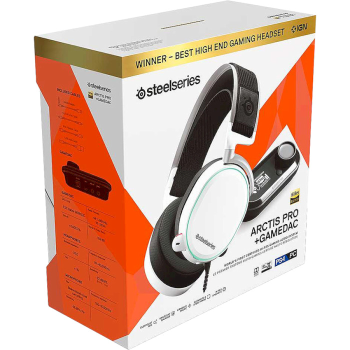 Наушники геймерские STEELSERIES Arctis Pro + GameDAC White (61454)