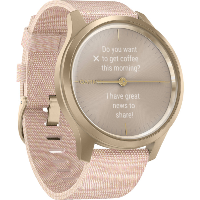 Смарт-часы GARMIN Vivomove Style Light Gold Aluminium Case with Blush Pink Woven Nylon Band (010-02240-22/02)