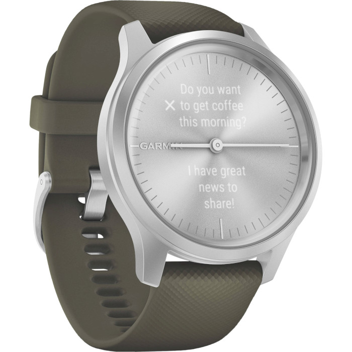 Смарт-часы GARMIN Vivomove Style Silver Aluminum Case with Moss Silicone Band (010-02240-21/01)