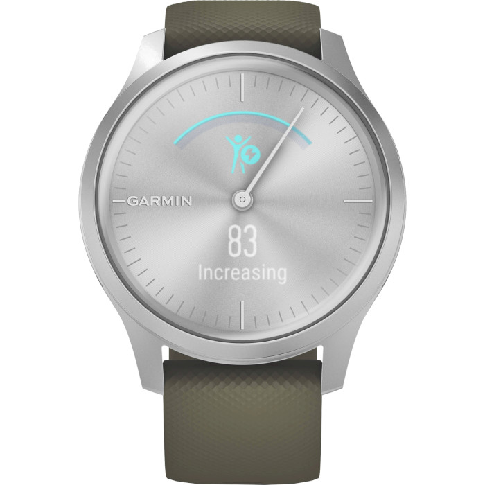 Смарт-годинник GARMIN Vivomove Style Silver Aluminum Case with Moss Silicone Band (010-02240-21/01)