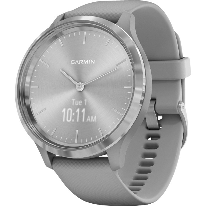 Смарт-годинник GARMIN Vivomove 3 Silver Stainless Steel Bezel with Powder Gray Case and Silicone Band (010-02239-00/20)