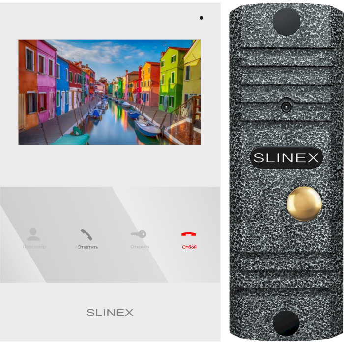 Комплект відеодомофона SLINEX SQ-04 White + ML-16HR Gray Antiq