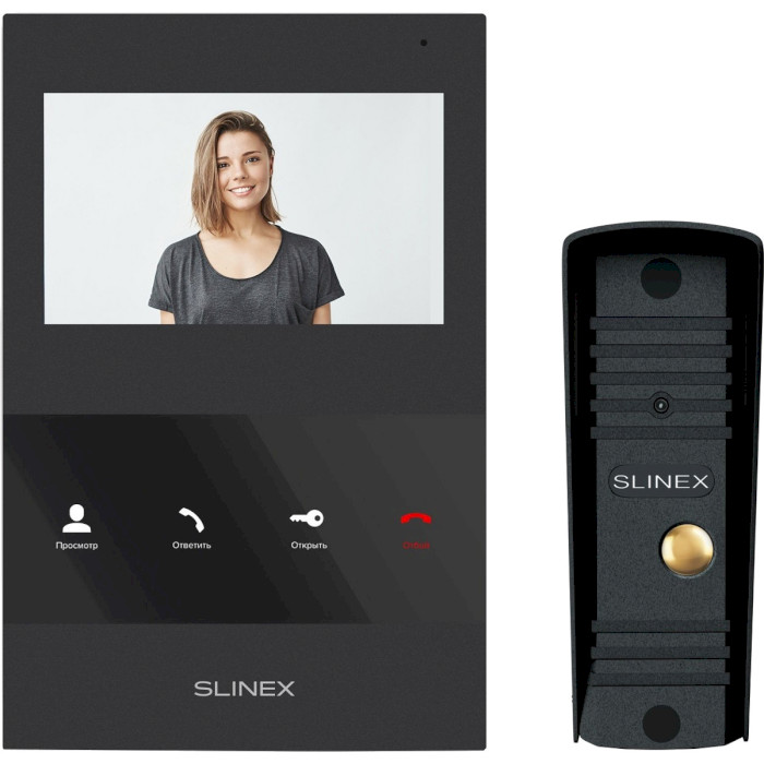 Комплект видеодомофона SLINEX SQ-04 Black + ML-16HR Black