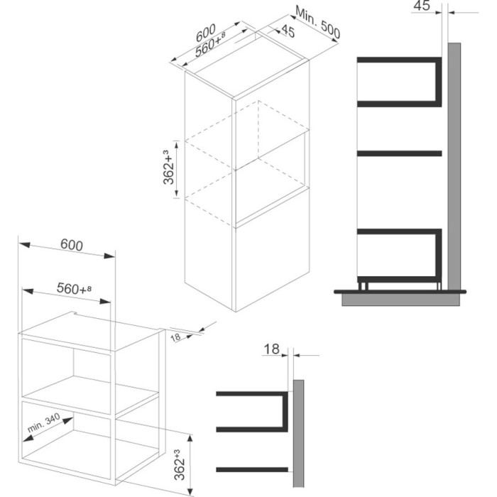 Встраиваемая микроволновая печь KERNAU KMO 203 G X