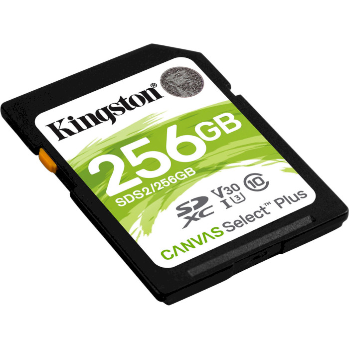 Карта памяти KINGSTON SDXC Canvas Select Plus 256GB UHS-I U3 V30 Class 10 (SDS2/256GB)