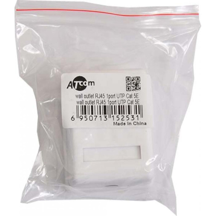 Розетка накладная ATCOM RJ-45 Cat.6 UTP White (60251)