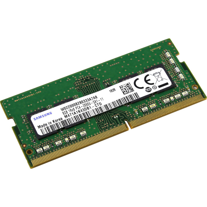 Модуль пам'яті SAMSUNG SO-DIMM DDR4 2666MHz 8GB (M471A1K43DB1-CTD)
