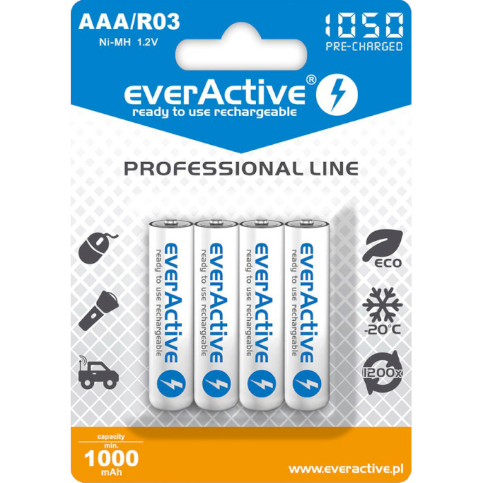 Аккумулятор EVERACTIVE Professional Line AAA 1050mAh 4шт/уп (EVHRL03-1050)