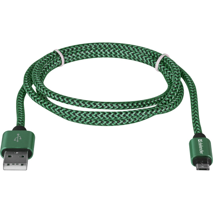 Кабель DEFENDER USB08-03T PRO USB2.0 AM/Micro-BM Green 1м (87804)