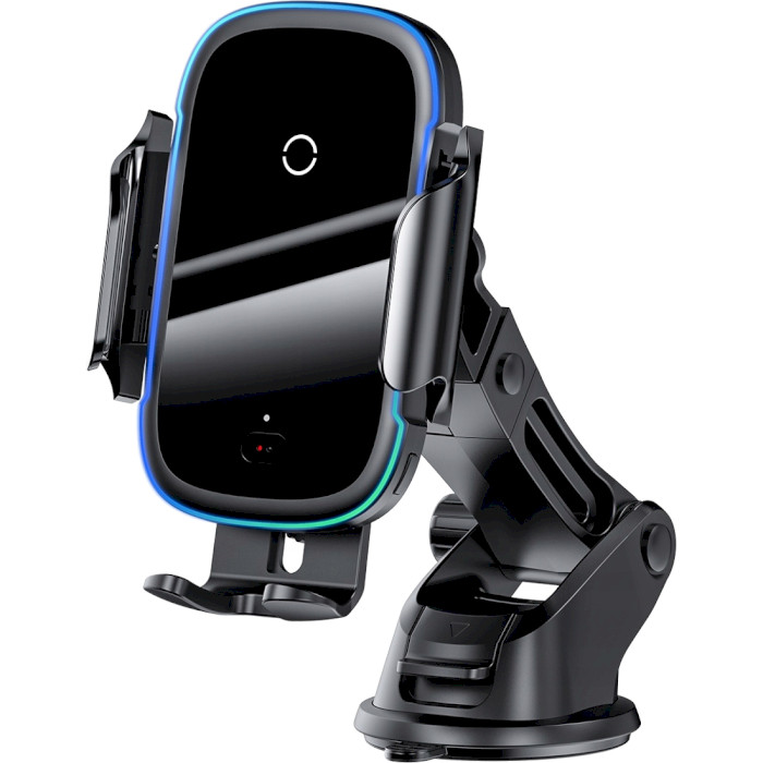 Автотримач для смартфона з бездротовою зарядкою BASEUS Light Electric Holder Wireless Charger Black (WXHW03-01)