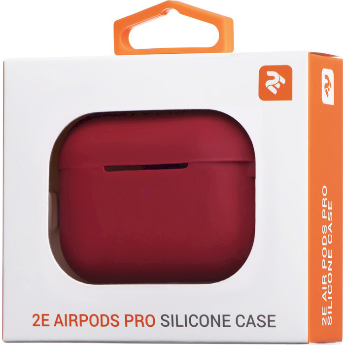 Чохол 2E Pure Color Silicone Case для Apple AirPods Pro Cherry Red (2E-PODSPR-IBPCS-2.5-CHR)