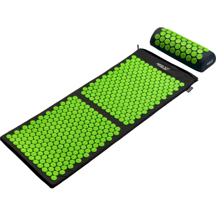 Акупунктурний килимок (аплікатор Кузнєцова) з валиком 4FIZJO 128x48cm Black/Green (4FJ0048)