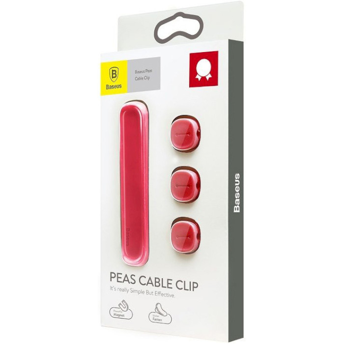 Органайзер для кабелей BASEUS Peas Cable Clip Red (ACWDJ-09)