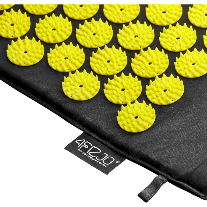 Акупунктурний килимок (аплікатор Кузнєцова) з валиком 4FIZJO 72x42cm Black/Yellow (4FJ0086)