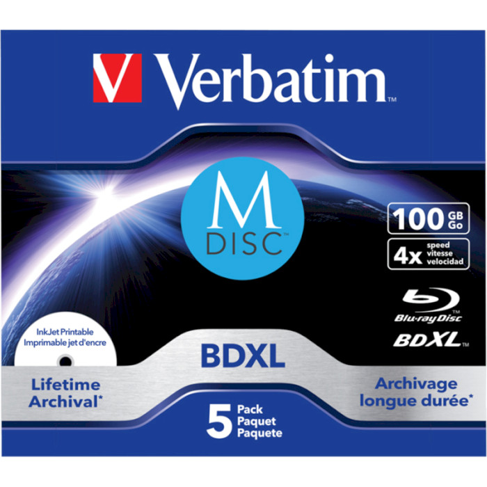 BD-RE XL VERBATIM MDisc 100GB 4x 5pcs/jewel (43834)