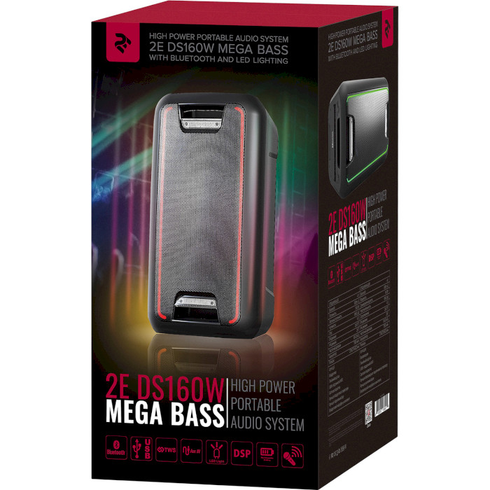 Акустична система для вечірок 2E DS160W Mega Bass (2E-DS160WBK)
