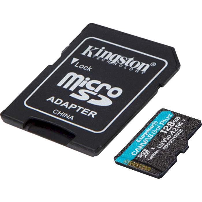 Карта пам'яті KINGSTON microSDXC Canvas Go! Plus 128GB UHS-I U3 V30 A2 Class 10 + SD-adapter (SDCG3/128GB)